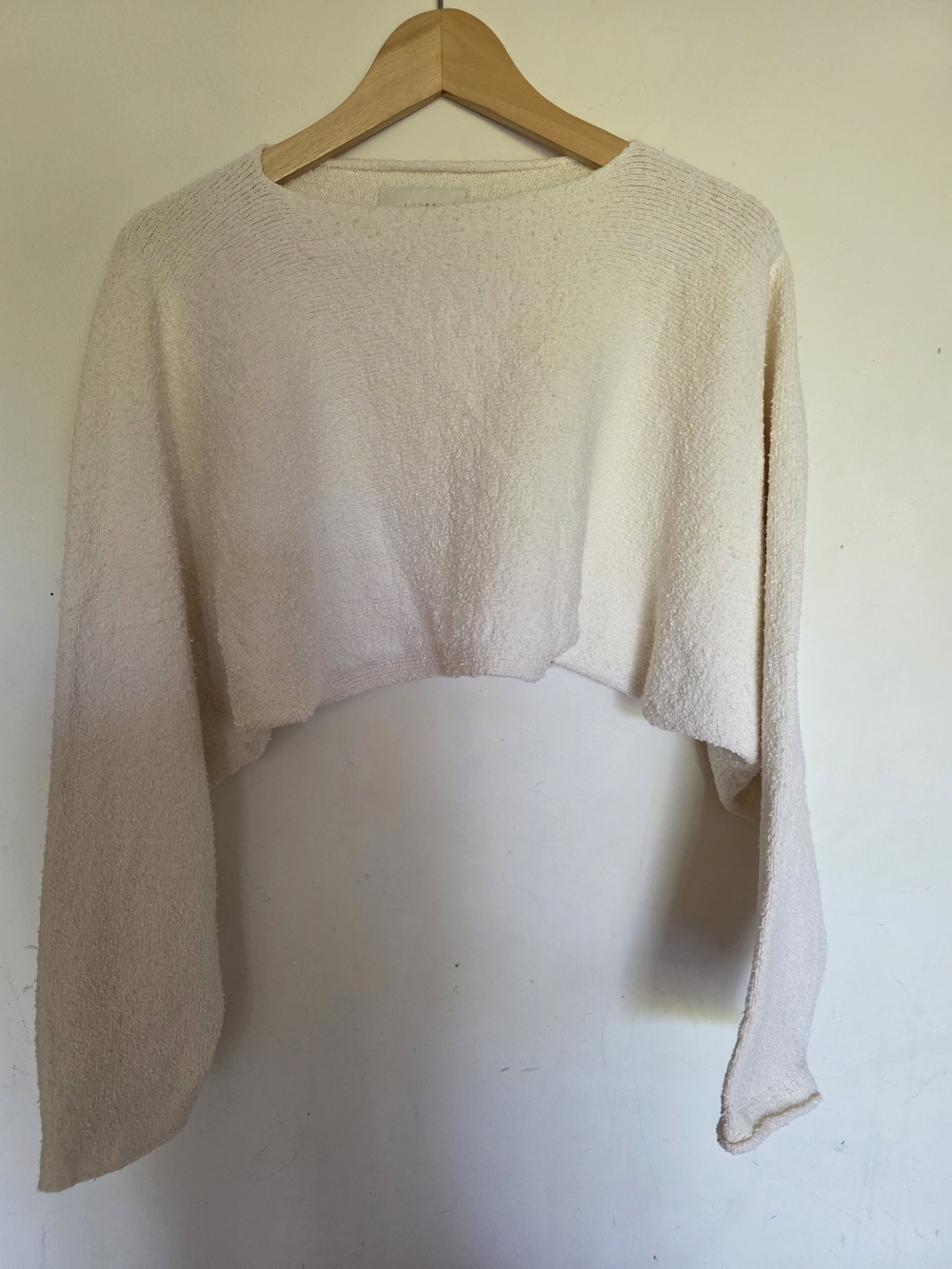 Lauren Manoogian Crop Cream/White Boucle Sweater